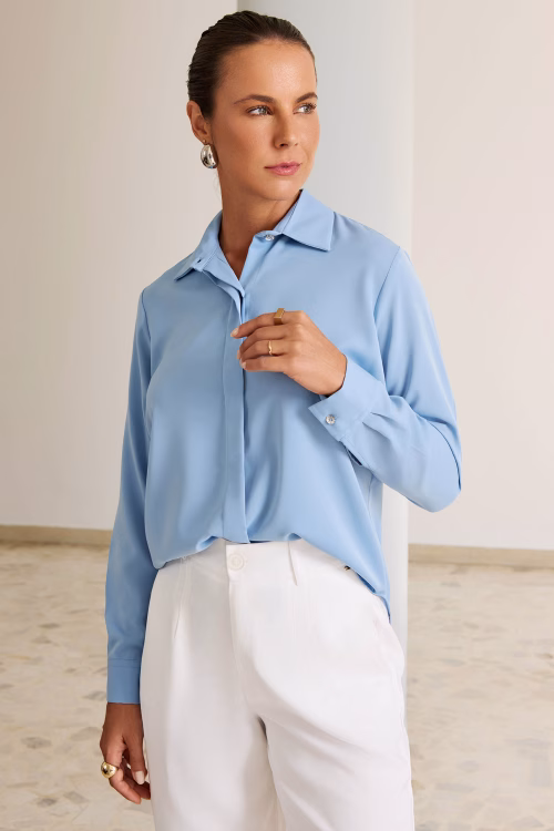 Camisa Feminina Alice Azul